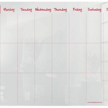 Sasco Whiteboard Weekly Planner Desktop 600x450mm 2410180 Fusion Office