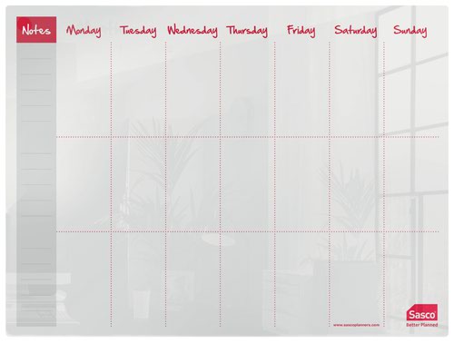 Sasco Whiteboard Weekly Planner Desktop 600x450mm 2410180 Fusion Office