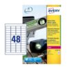 Avery L4778-20 Laser Heavy Duty A4 Labels 48 Per-Page 45.7x21.2 White - 20 Sheets