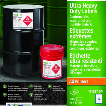 Avery B7173 50 Ultra Resistant Labels 10 Per Sheet 57x99mm 50 Sheets Pack 5 Fusion Office