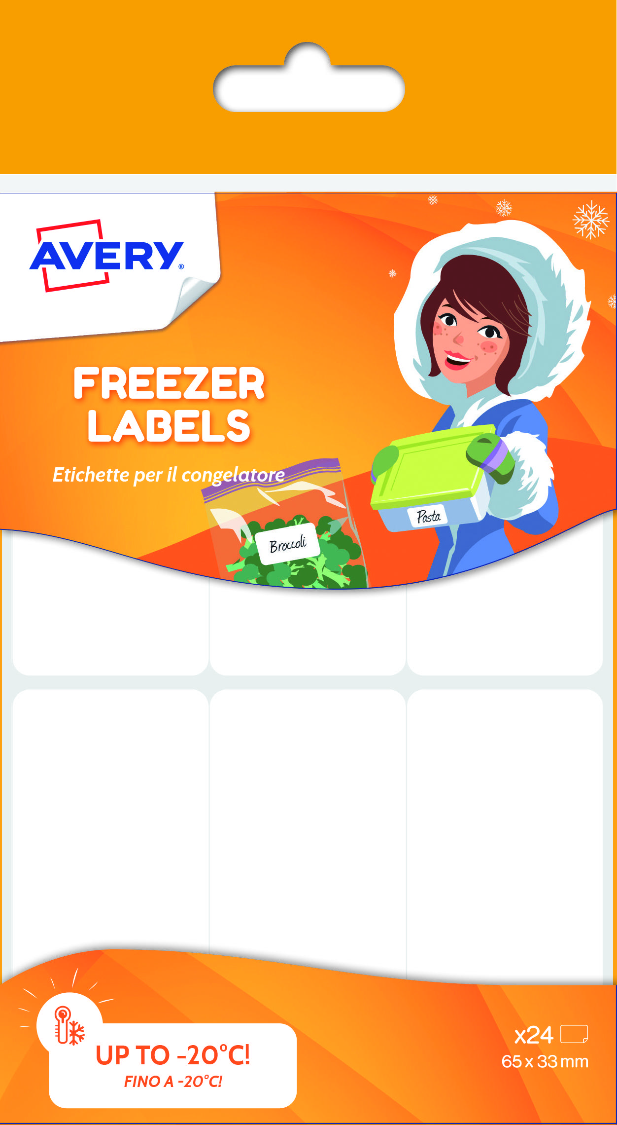 Avery Cong24 Freezer Labels 635x33mm 24 Labels Fusion Office