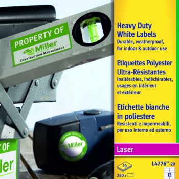 Avery L4776 20 Laser Heavy Duty A4 Labels 12 Per Page 991×423 White 20 Sheets Fusion Office