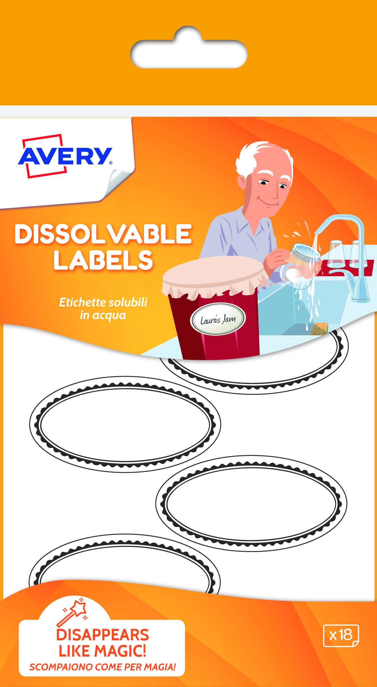 Avery Solub18 Dissolvable Labels 55x29mm 18 Labels Fusion Office