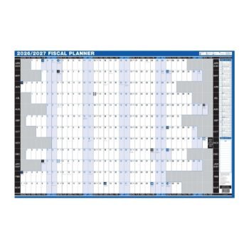 Fiscal Year Planner Mounted 2026 2027 - Board Backed - Fusion Office UK