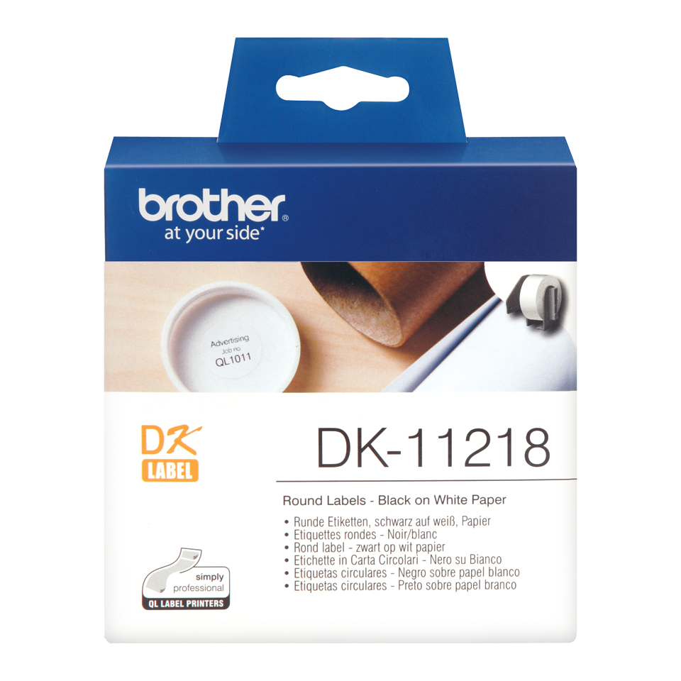 Brother Dk 11218 Label Roll 24mm Round 1000 Labels Dk11218 Fusion Office