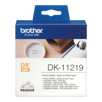Brother Dk 11219 Label Roll 12mm Round 1200 Labels Dk11219 Fusion Office