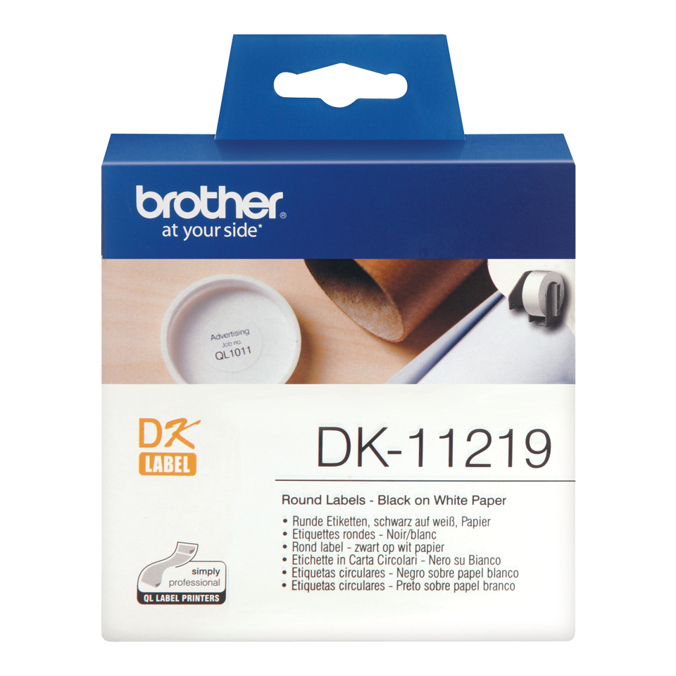 Brother Dk 11219 Label Roll 12mm Round 1200 Labels Dk11219 Fusion Office