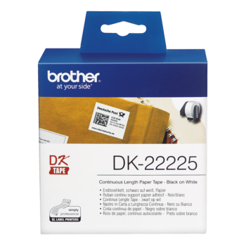 Brother Dk 22225 Black On White Paper Label Roll 38mmx3048m Dk22225 Fusion Office