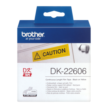 Brother Dk 22606 Black On Yellow Film Label Roll 62mmx1524m Dk22606 Fusion Office