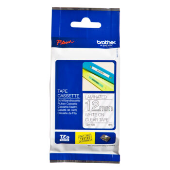 Brother Tze 135 P Touch White On Clear Label Tape 12mm X 8m Tze135 Fusion Office