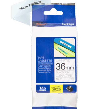 Brother Tze 161 P Touch Black On Clear Label Tape 36mm X 8m Tze161 Fusion Office