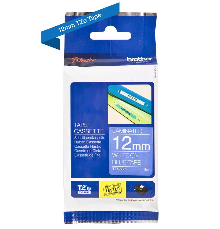 Brother Tze 535 P Touch White On Blue Label Tape 12mm X 8m Tze535 Fusion Office
