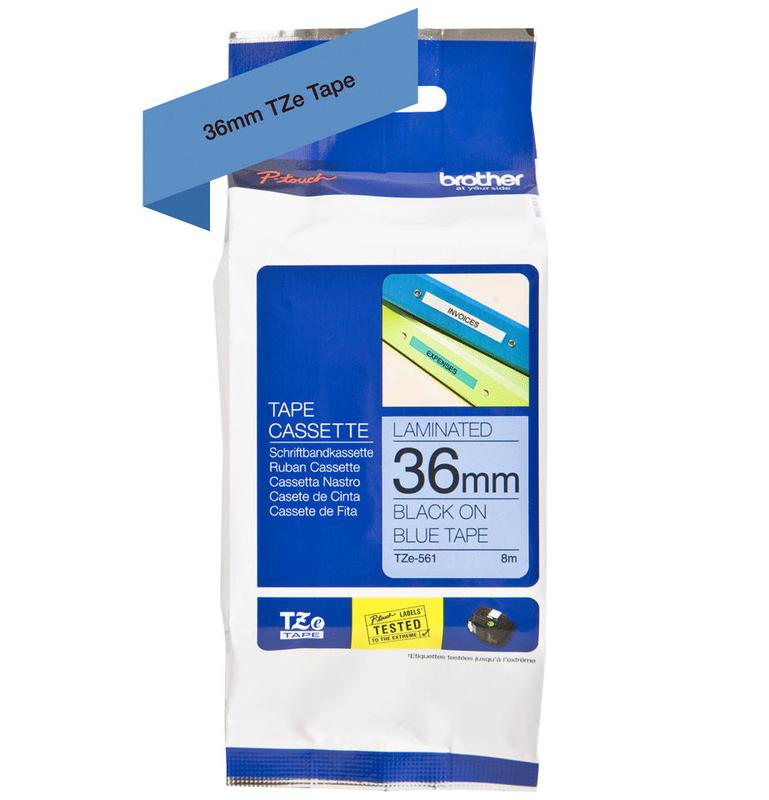 Brother Tze 561 P Touch Black On Blue Label Tape 36mm X 8m Tze561 Fusion Office