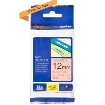 Brother Tze B31 P Touch Black On Fluorescent Orange Label Tape 12mm X 5m Tzeb31 Fusion Office