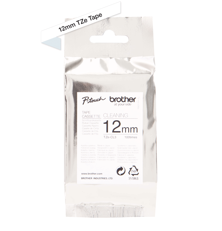Brother Tze Cl3 P Touch Label Head Cleaning Tape 12mm Tzecl3 Fusion Office