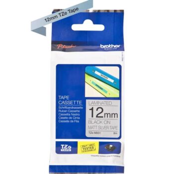 Brother Tze M931 P Touch Black On Matt Silver Label Tape 12mm X 8m Tzem931 Fusion Office