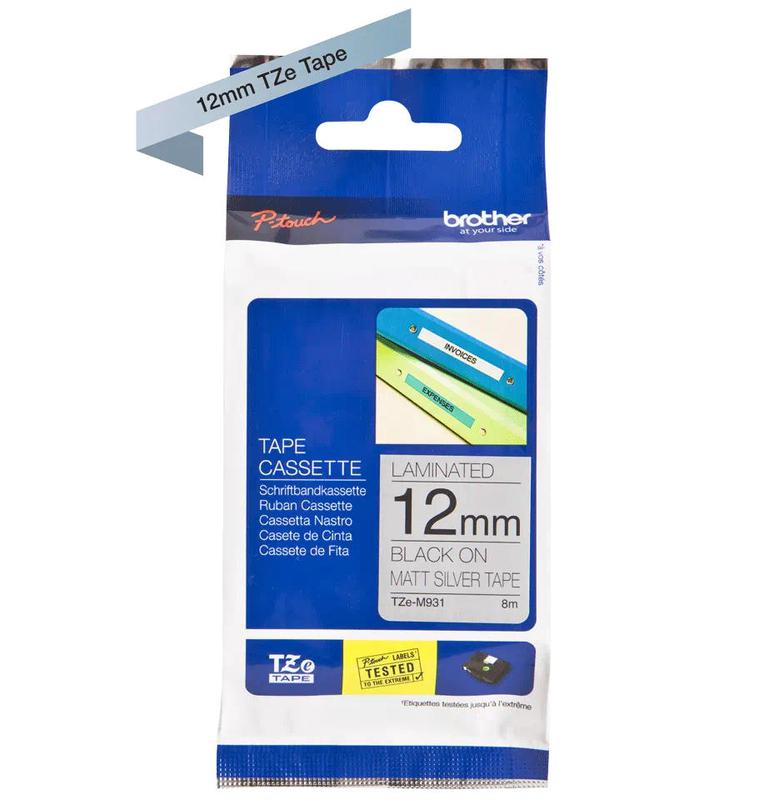 Brother Tze M931 P Touch Black On Matt Silver Label Tape 12mm X 8m Tzem931 Fusion Office