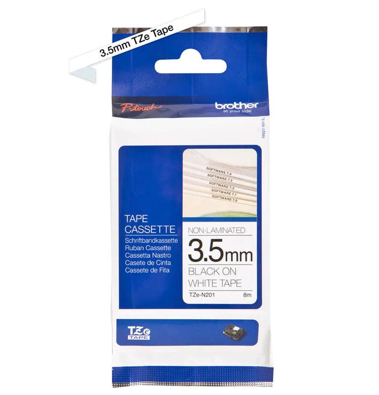 Brother Tze N201 P Touch Black On White Label Tape 35mm X 8m Tzen201 Fusion Office