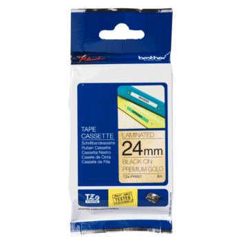 Brother Tze Pr851 P Touch Black On Gold Label Tape 24mm X 8m Tzepr851 Fusion Office
