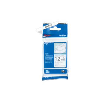 Brother Tze R231 P Touch Black On White Label Tape 12mm X 4m Tzer231 Fusion Office