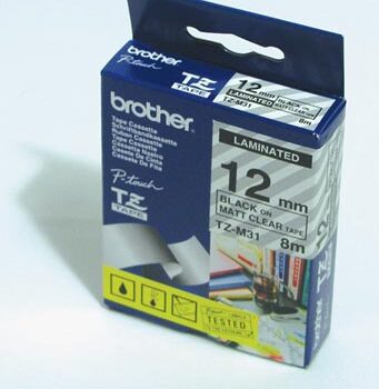 Brother Tze S131 P Touch Black On Clear Strong Label Tape 12mmx8m Tzes131 Fusion Office