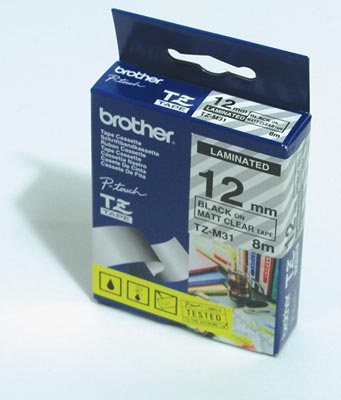 Brother Tze S131 P Touch Black On Clear Strong Label Tape 12mmx8m Tzes131 Fusion Office