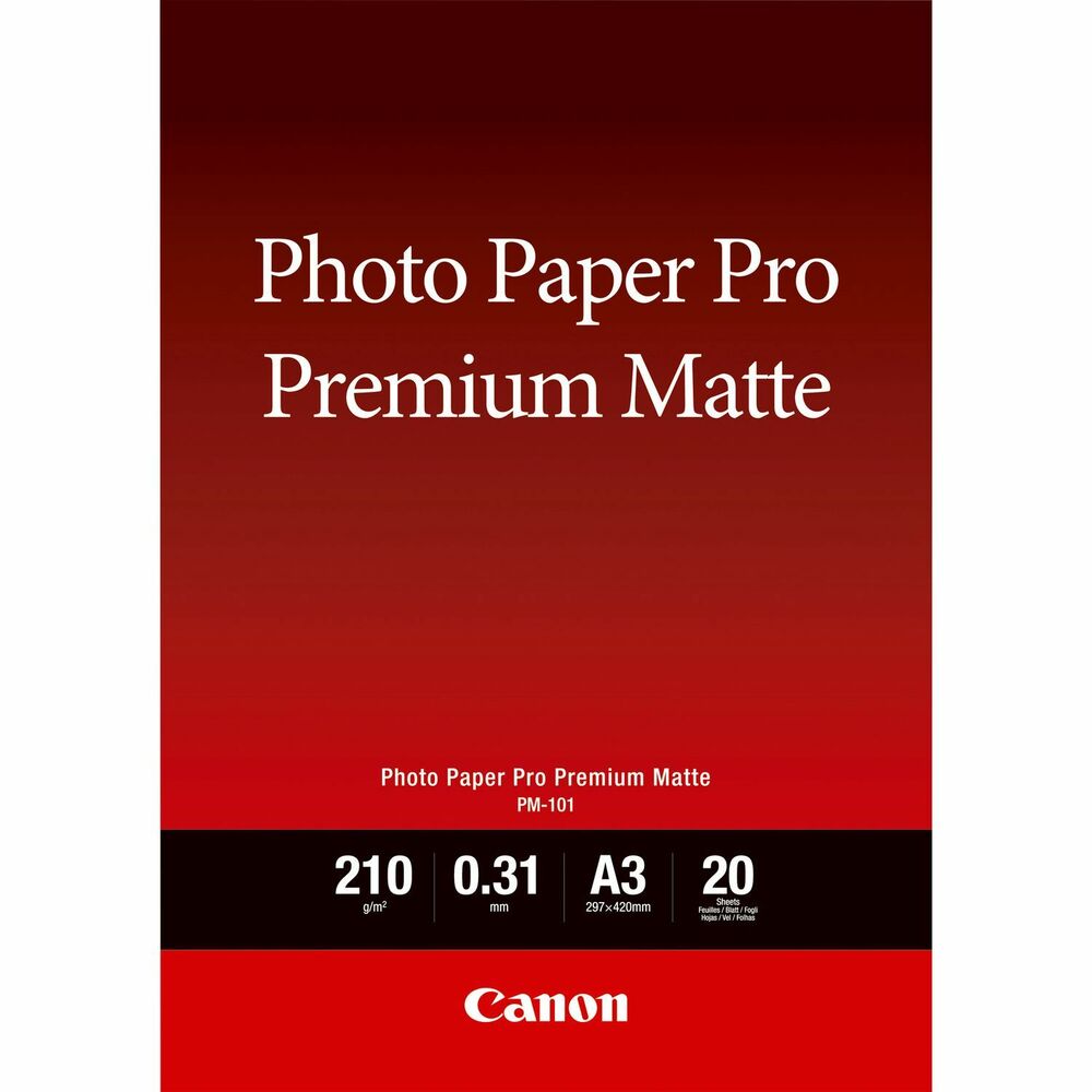 Canon Pm 101 A3 Premium Matte Photo Paper 20 Sheets 8657b006 Fusion Office