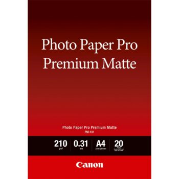 Canon Pm 101 A4 Premium Matte Photo Paper 20 Sheets 8657b005 Fusion Office