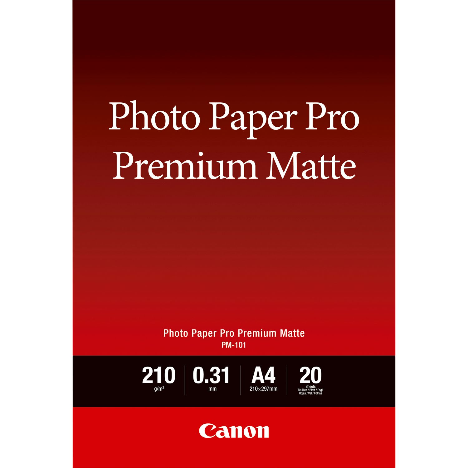 Canon Pm 101 A4 Premium Matte Photo Paper 20 Sheets 8657b005 Fusion Office