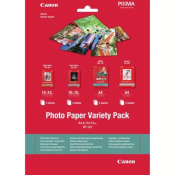 Canon Vp 101 Photo Paper Variety Pack 4×6 A4 20 Sheets 0775b079 Fusion Office