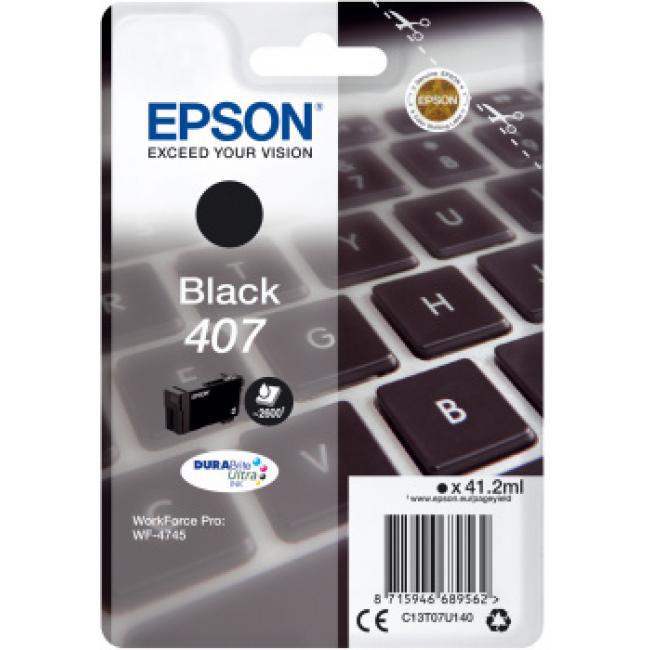 Epson 407 Black Inkjet Cartridge C13t07u140 Keyboard Fusion Office