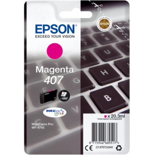 Epson 407 Magenta Inkjet Cartridge C13t07u340 Keyboard Fusion Office