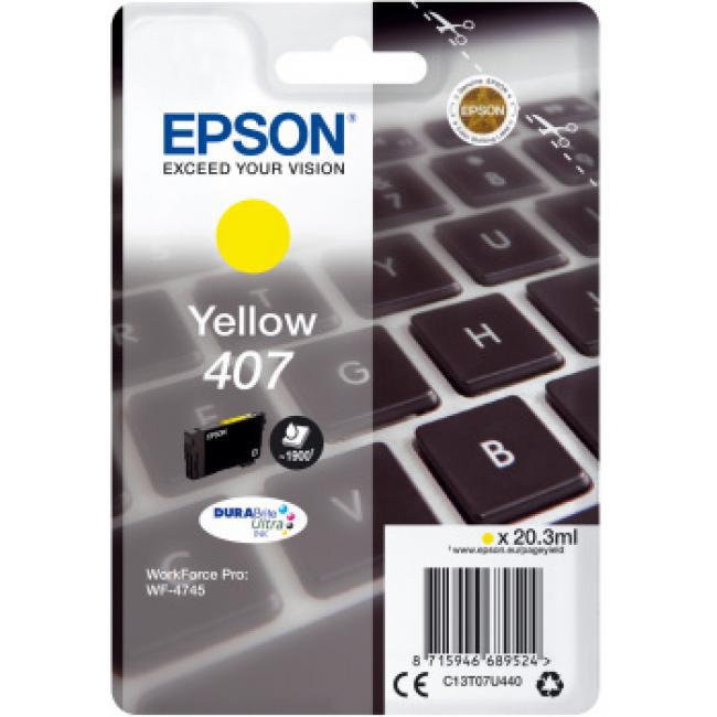 Epson 407 Yellow Inkjet Cartridge C13t07u440 Keyboard Fusion Office