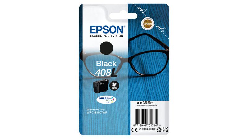 Epson 408l Black Inkjet Cartridge C13t09k14010 Spectacles Fusion Office