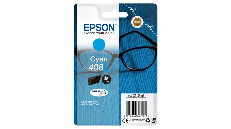 Epson 408l Cyan Inkjet Cartridge C13t09k24010 Spectacles Fusion Office