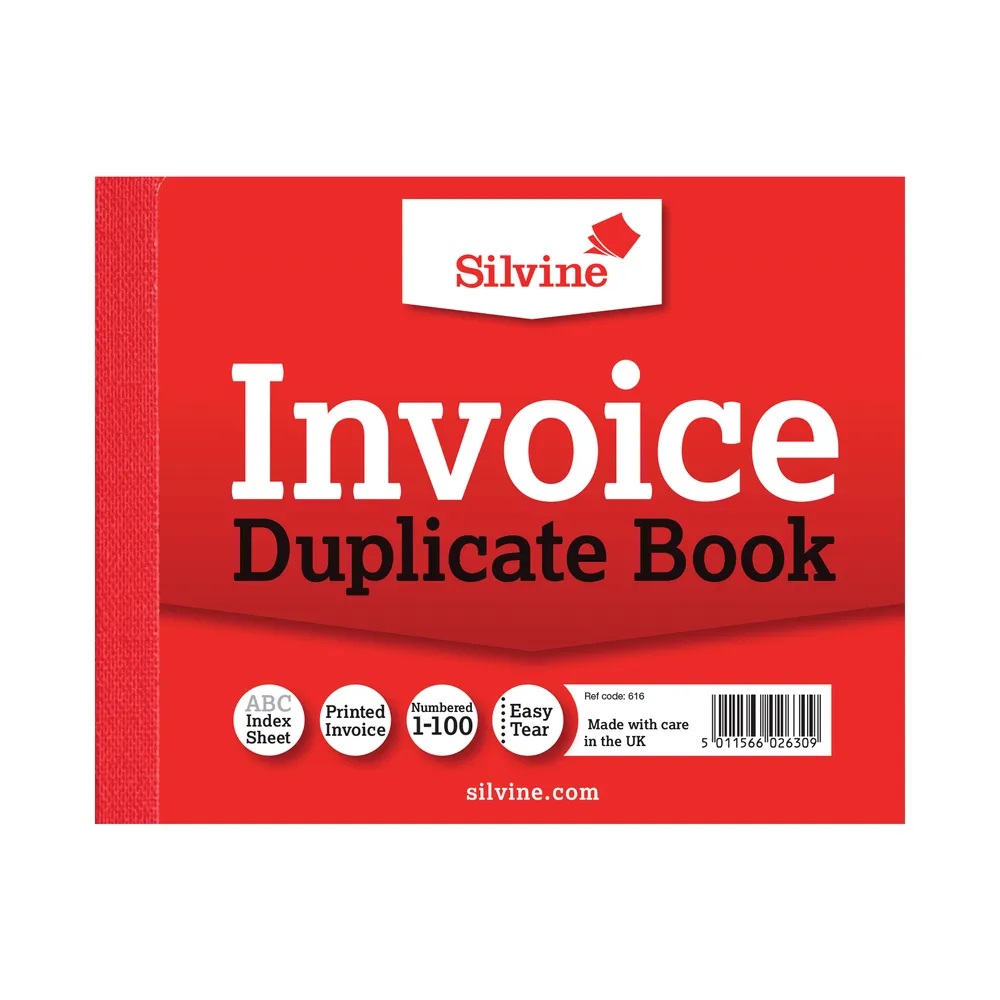 Silvine Duplicate Book 102x127mm Invoice 616 - Pack 12
