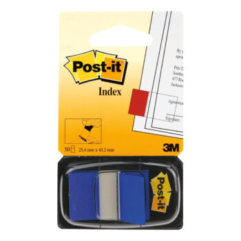 3M 680-2 Post-it Index Medium Flags Blue 50 Flags - Pack 12