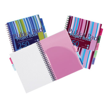 Pukka Pad Stripes A4 Project Books PROBA4 - Pack 3