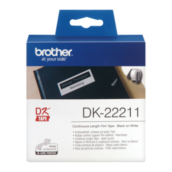 Brother DK-22211 Black on White Film Label Roll 29mmx15.24m DK22211