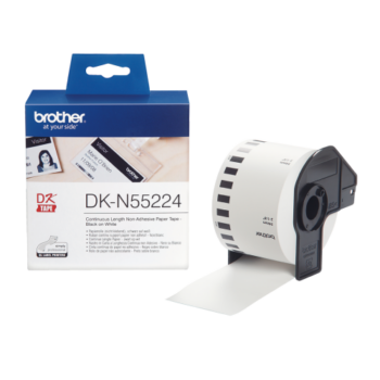 Brother DK-N55224 Black on White Non-Adhesive Paper Roll 54mmx30.5m DKN55224