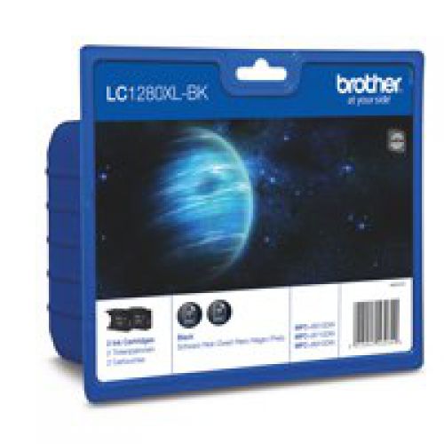Brother Inkjet Cartridge Black LC-1280XLBKBP2 - Twin Pack
