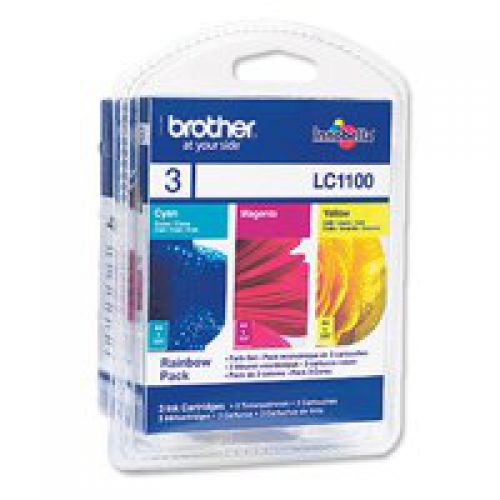 Brother Inkjet Cartridges Rainbow Cyan / Magenta / Yellow LC-1100RBWBP
