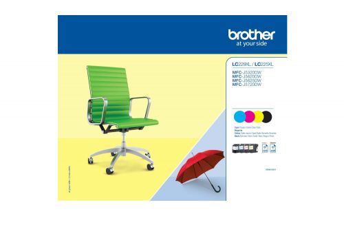 Brother Inkjet Cartridges Value Black / Cyan / Magenta / Yellow LC-229XLVALBP