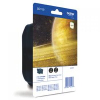 Brother LC-1100BKBP2 Black Inkjet Cartridges LC1100BKBP2 - Twin Pack