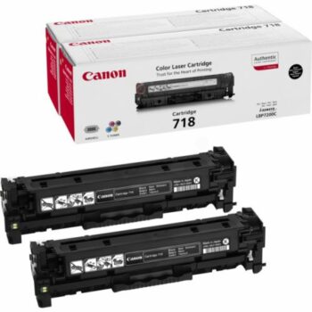 Canon Laser Toner Cartridges Black 718 2662B005 - Twin Pack