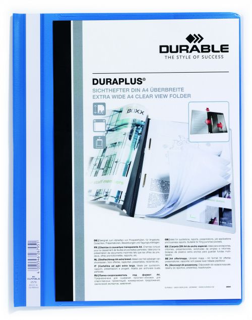 Durable Duraplus Blue Document Folder A4 257906 - Pack 25
