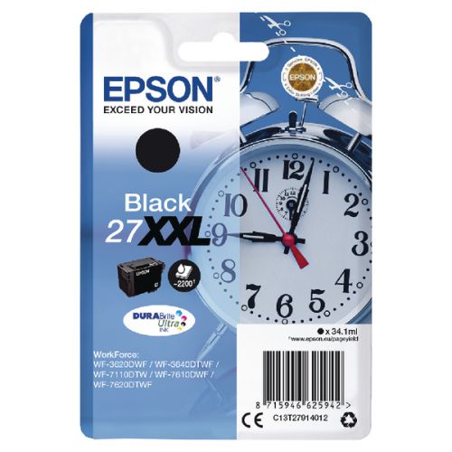 Epson Inkjet Cartridge Black 27XXL C13T27914012 Alarm Clock