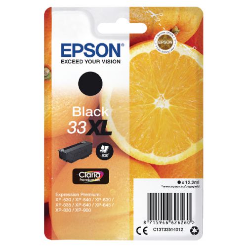 Epson Inkjet Cartridge Black 33XL C13T33514012 Orange