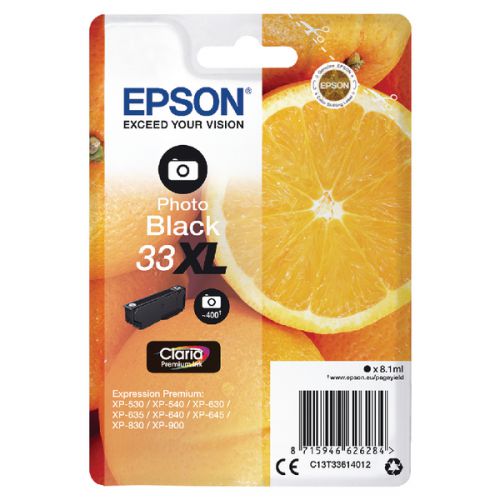 Epson Inkjet Cartridge Photo Black 33XL C13T336140 Orange