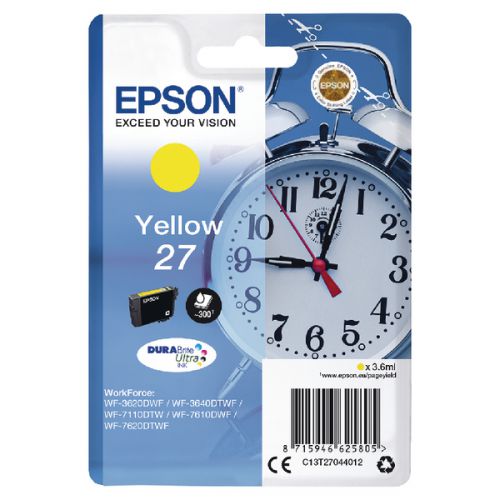Epson Inkjet Cartridge Yellow 27 C13T27044012 Alarm Clock